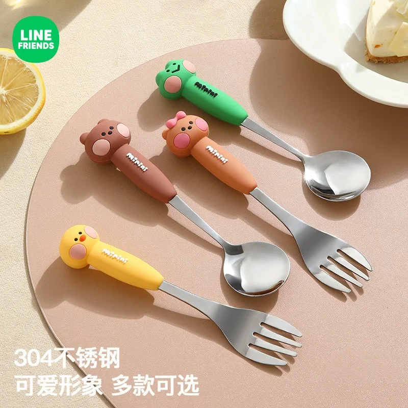 LINE FRIENDS Коричневый Bnini Набор ложек и вилок из нержавеющей стали Chonini Детская