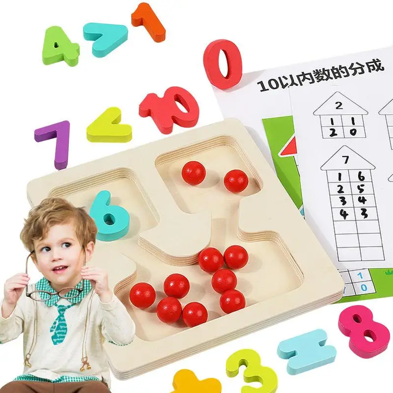 

Kids Montessori Wood Tray Numbers Counting Math Toys Children Counting Early Learning Educational Board For Toddlers