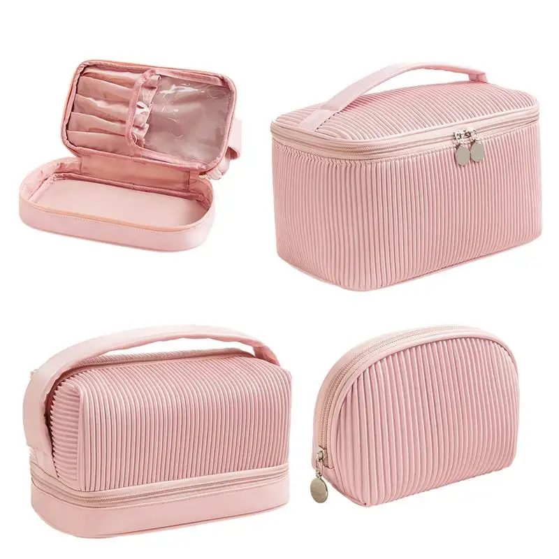 

Makeup Pouch Toiletry Makeup Bag Pouch Large Capacity Makeup Case With Portable Handle For Skincare Toiletries Shampoo Birthday