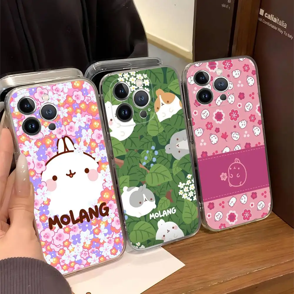 Милый чехол с белым кроликом Моланг для iPhone 17 Air, 16 Pro Max, 15, 14, 13, 12, 11 Plus (art.: 3920dc968319a) - 3920dc968319a