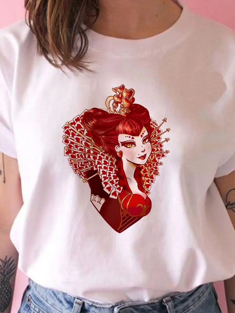 Футболка Disney Summer Women New Products Alice in Wonderland Cheshire Cat Tshirt Модная креативная Harajuku