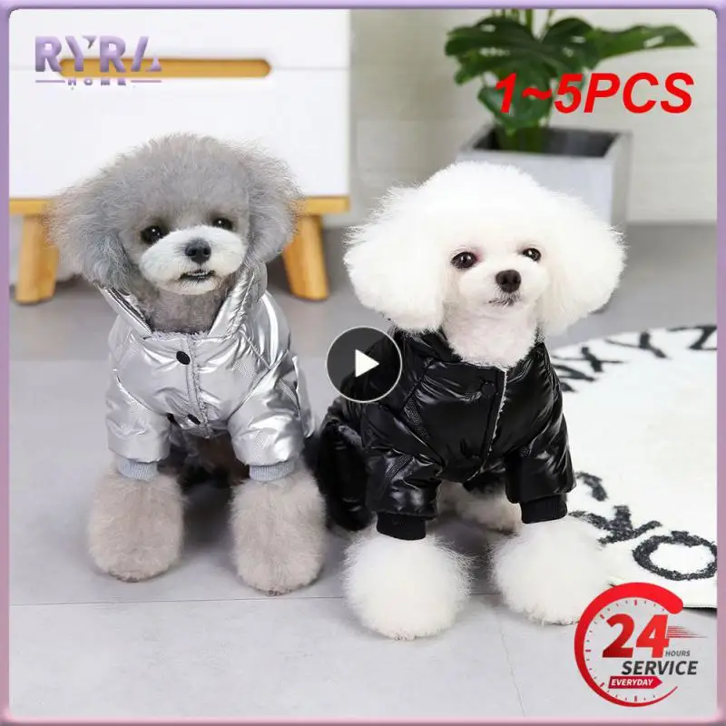 

1~5PCS Winter Dog Clothes Puppy Clothes New Glossy Waterproof Pet Thickened Warm Luxury Pullover with Zipper Easy Wash