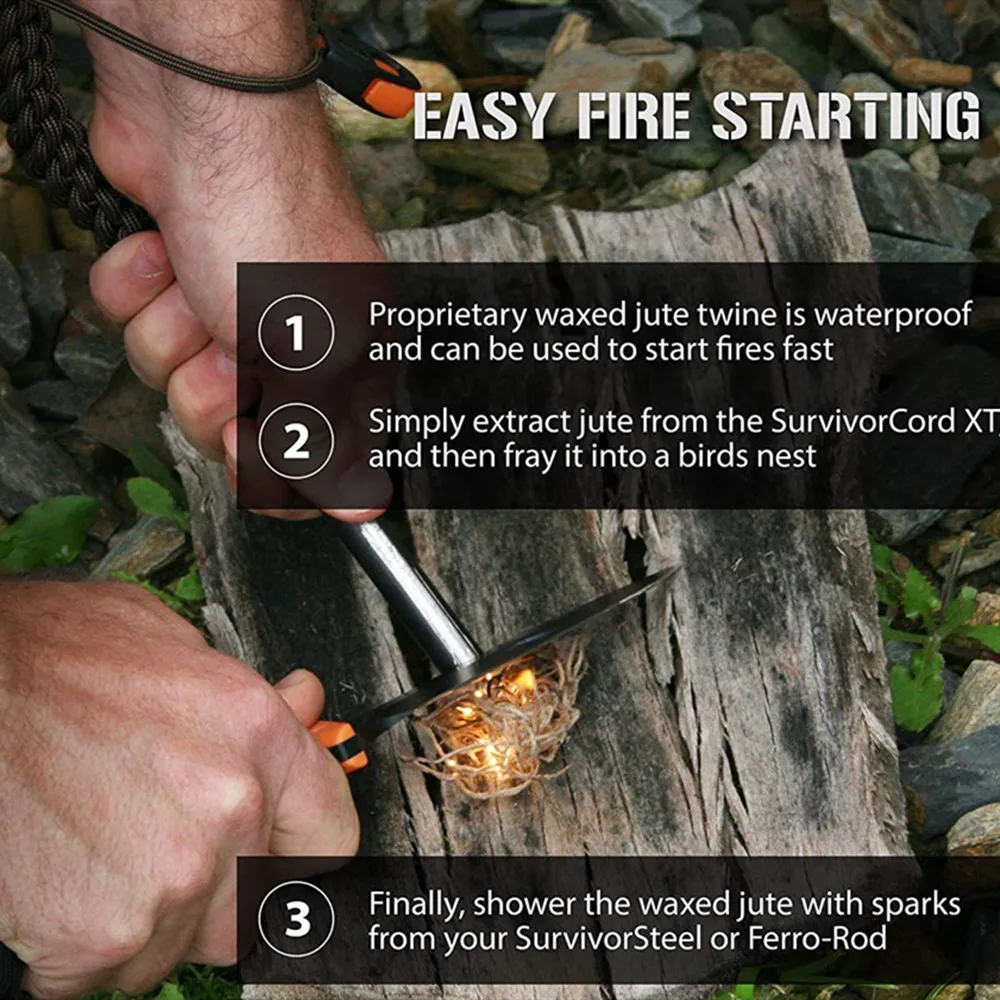 550 военный 12-жильный Паракорд с металлической веревкой для рыбалки 100 м (330 футов)