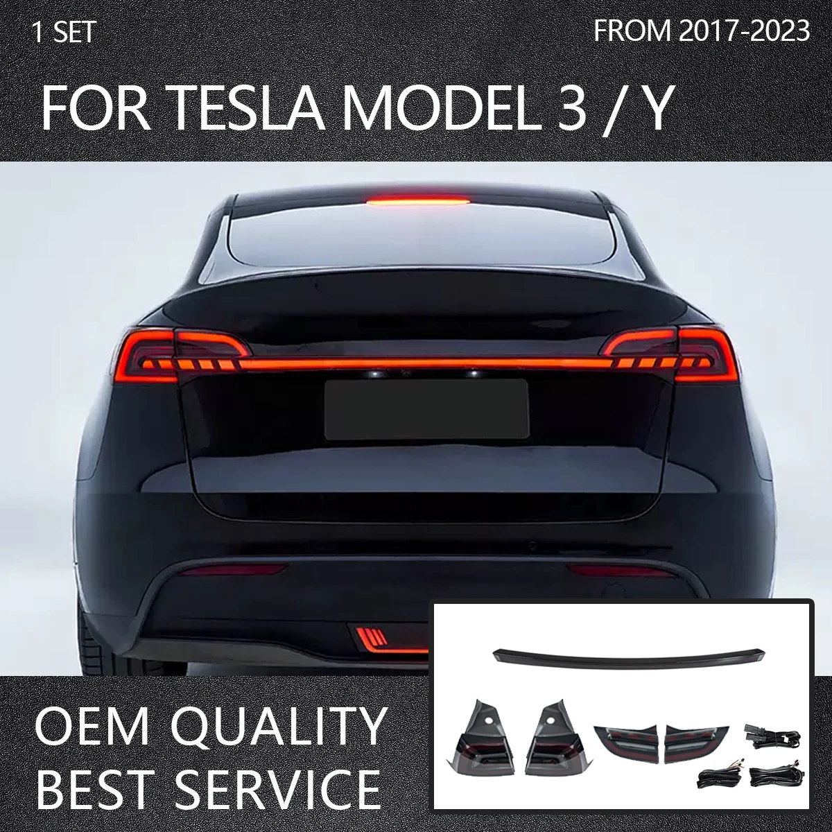 

Светодиодные задние фонари, подходят для Tesla 2017-2023 Model 3 Y Model3, модные задние фонари в сборе, запуск, динамическая лампа