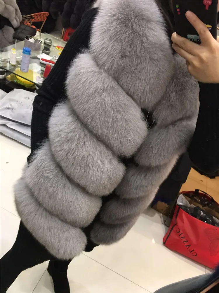 Women's Fur Vest Mid-Length Autumn and Winter Faux Fur Vest Women's Stitching Imitation Fox Fur Vest Faux Fur Coat