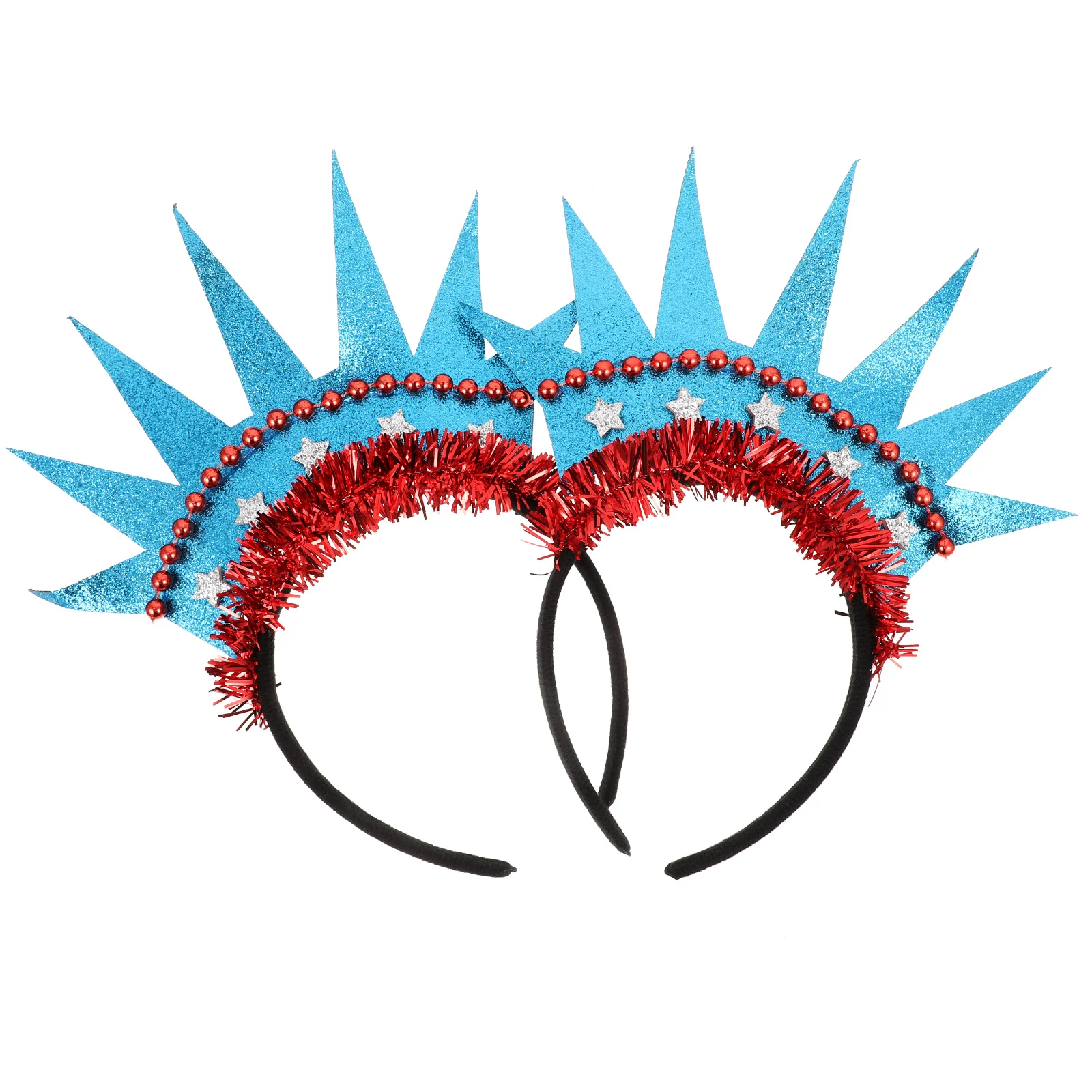 

2 Pcs Party Headwear Independence Day Hair Crown Headband Headdress Flower Headpiece Stripe