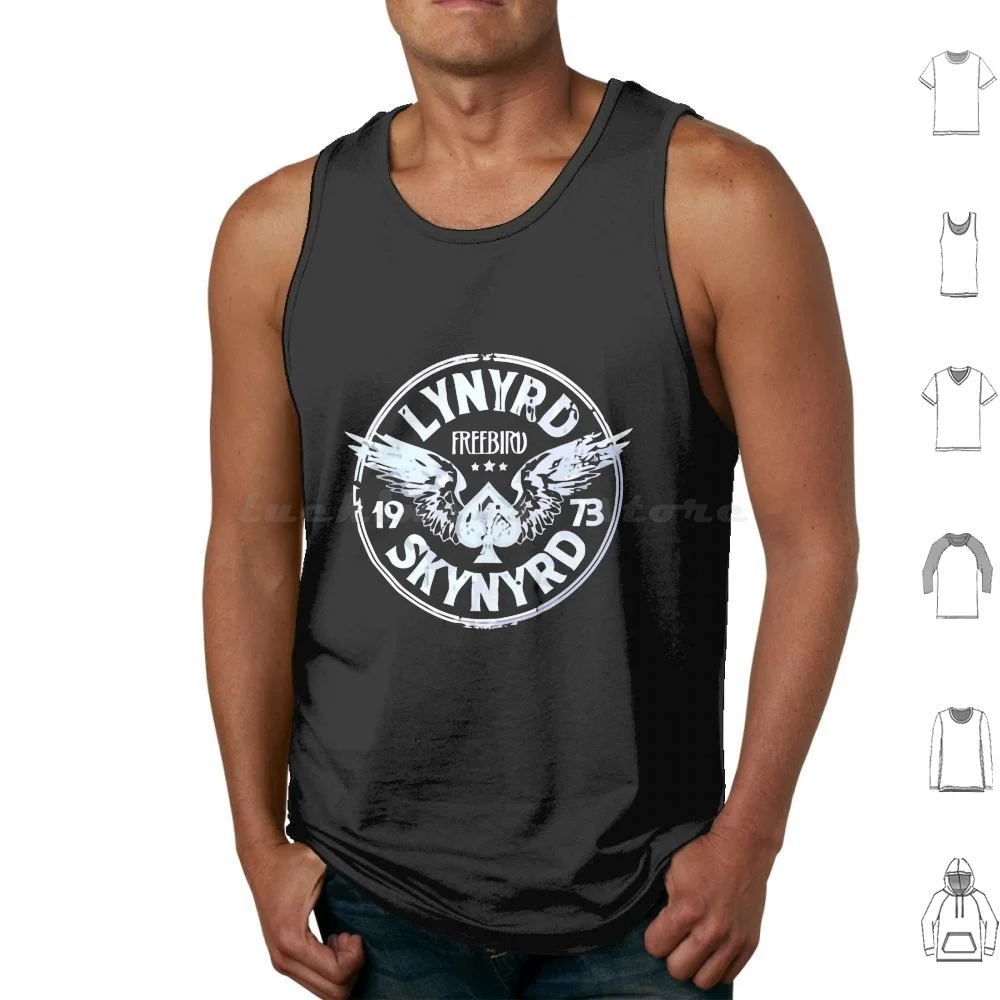 

Free Bird-Logo Tank Tops Print Cotton Music Band Classic Freebird Vintage Guitar Free Bird Southern Sweet Home Lyrics
