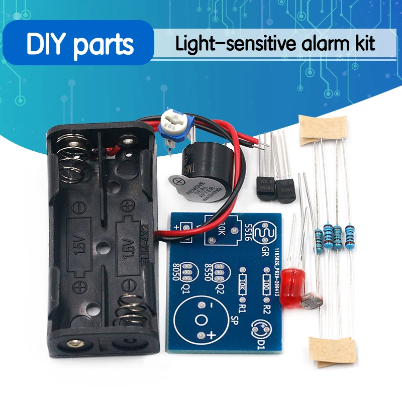 

Photosensitive light-controlled sound and light alarm kit manual electrician welding exercises electronic DIY production parts