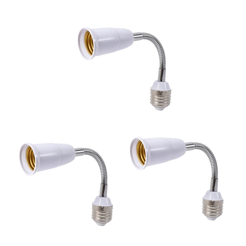 

3X LED Light Bulb Lamp Holder Converters Adapter Flexible E27 To E27 20Cm Length Flexible Extend Socket Base Type