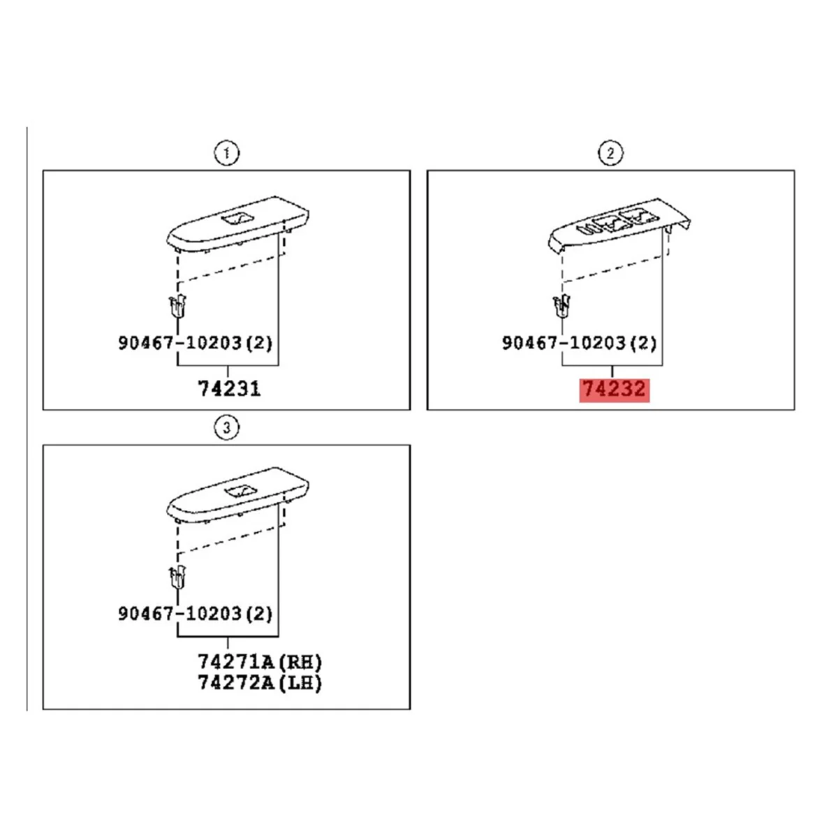 1 пара крышка кнопки подлокотника передней двери и окна 74232-0P040 74231-0P040 для Lexus 2010-2017