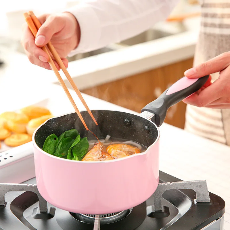 Maifan Stone 16cm Mini Milk Cooking Pots Durable Non-Stick Food Frying Pans   Saucepan Cookware Kitchenware Kitchen Accessories