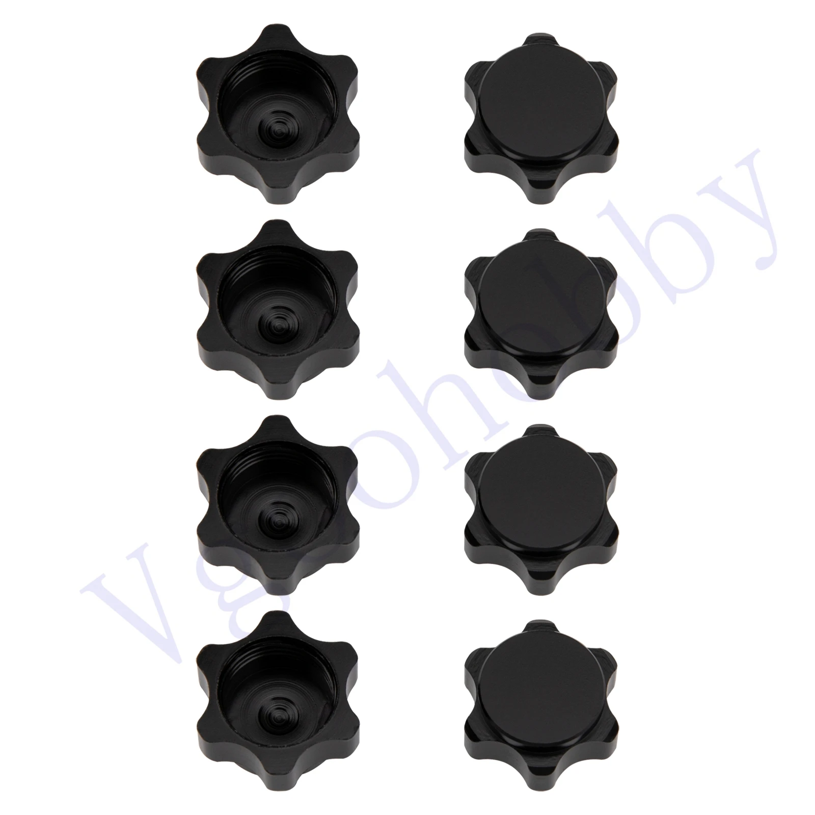 

8Pcs Metal RC Wheel Hub Anti-Dust Cover 17mm Rim Hex Nut Compatible with Teamc HSP 1/8 HPI RC Car Truck