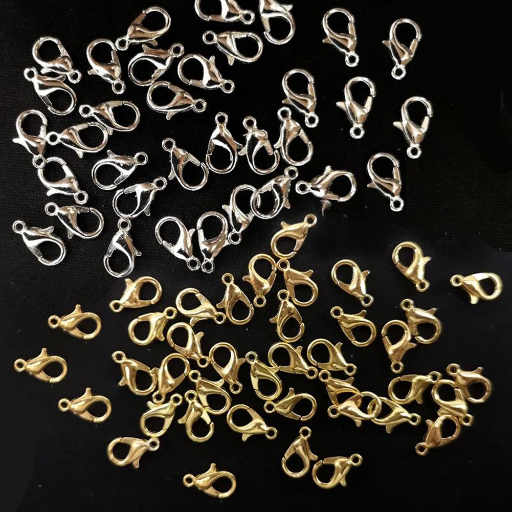 

20pcs Lobster Clasps Hooks For Necklace Bracelet Gold Silver Tone Jewellery Making Jump Rings End Clasps Connector Diy Supplies