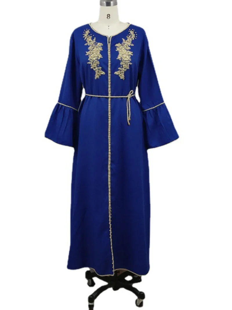 Muslim Women Prayer Dress Abaya Eid 2023 Ramadan Beading Maxi Long Dresses Islamic Musulman Moroccan Kaftan Vestdidos Turkey