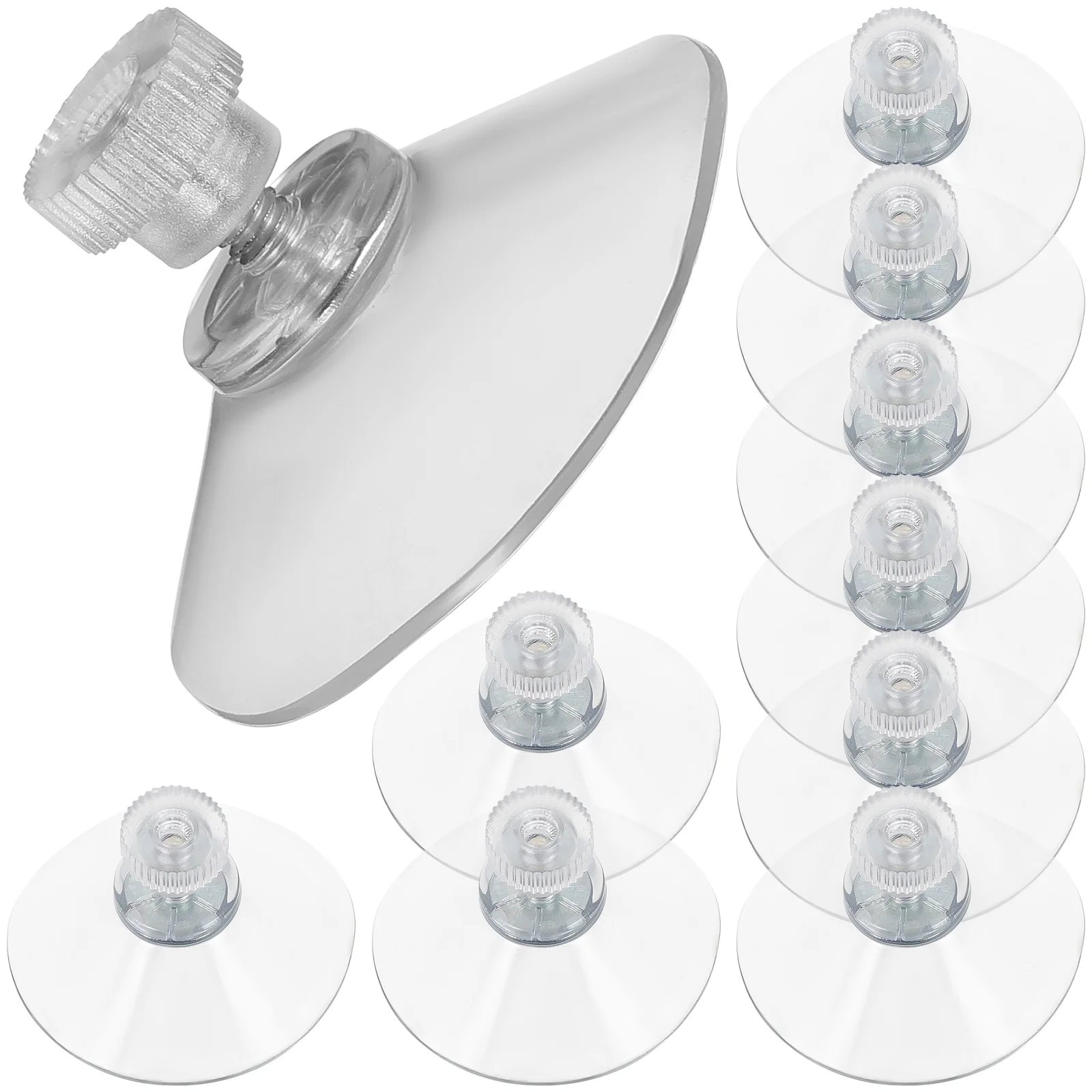 

10 Pcs Suction Cup Hook Towel Rack Wall Mounted Clear Hanger Hooks Shower Punch-free Coat Waterproof Pvc