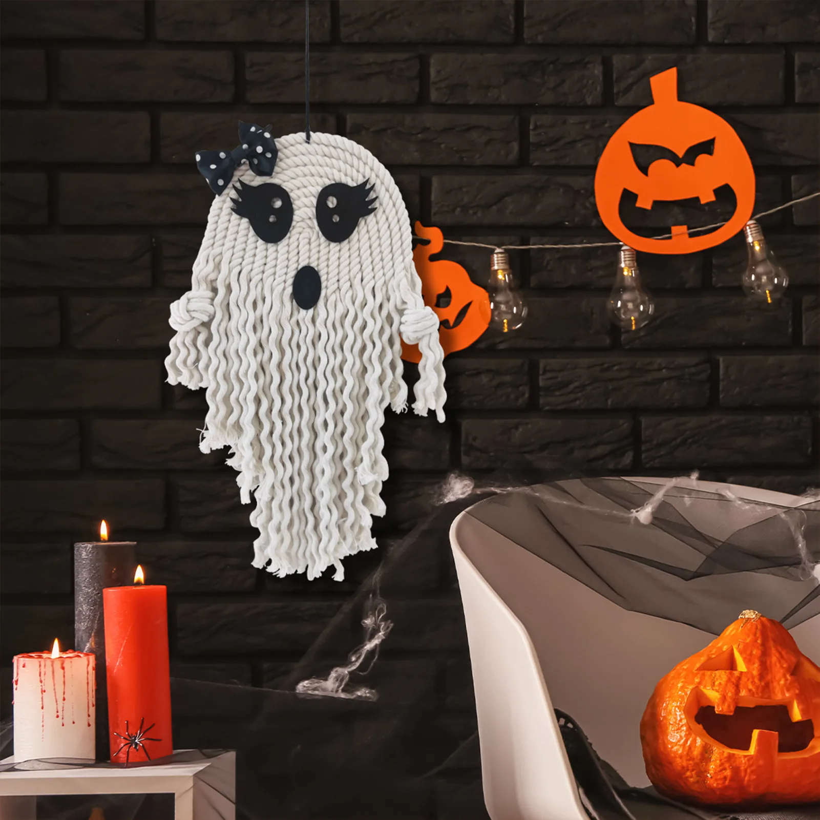 

White Ghost Tapestry Decor Wall Decoration Door Hanging Ornament for Bedroom Restaurant Room Decor CLH@8