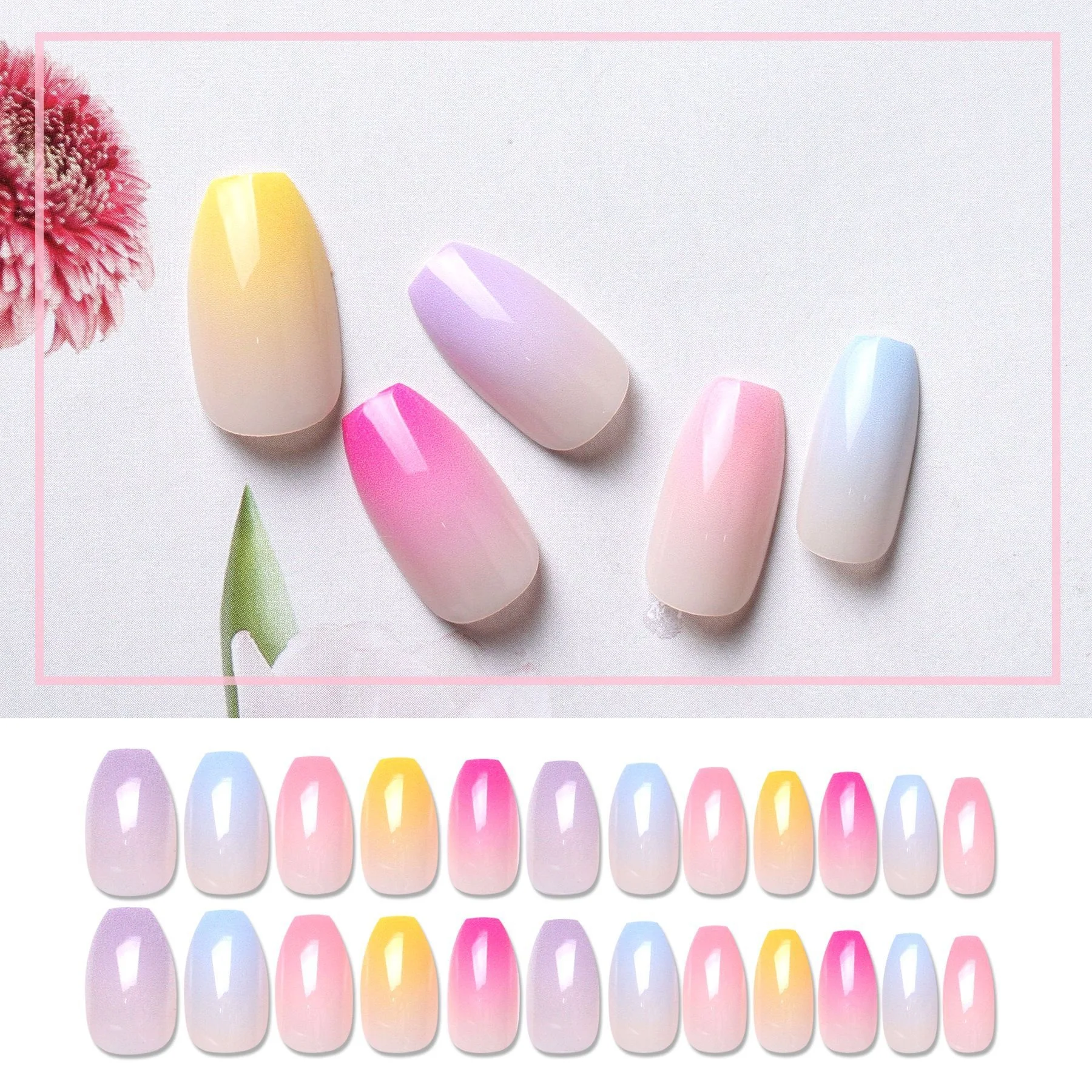 

Joyme new air new fake nail ballet wearing nail short ballet nail 24 finished nail enhancement pieces