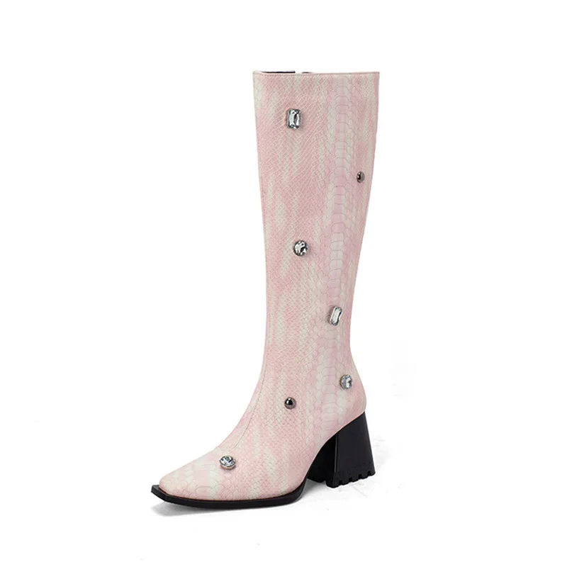 

Кроссовки с квадратным носком, из ПУ кожи, без шнуровки, на низком каблуке