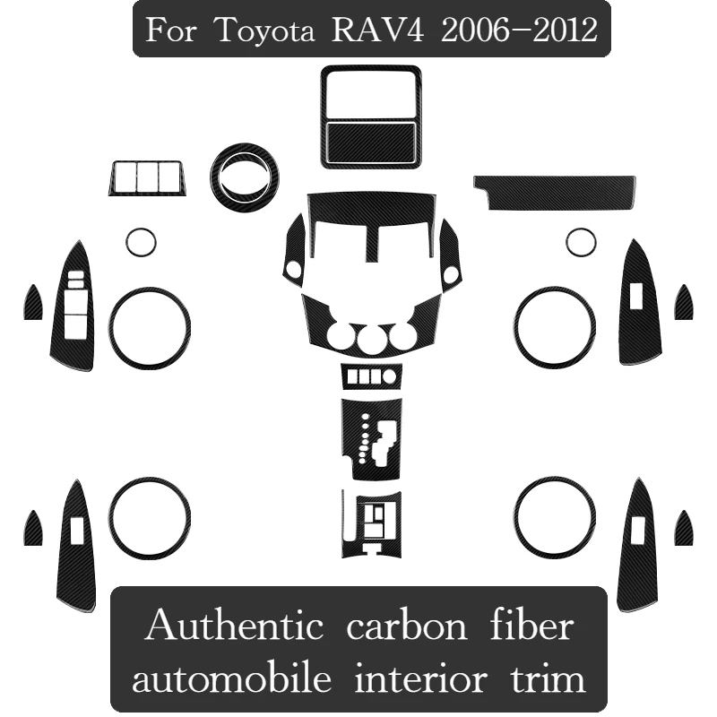

Authentic carbon fiber car interior stickers are suitable for Toyota RAV4 2006-2012 exquisite protective decorative decals