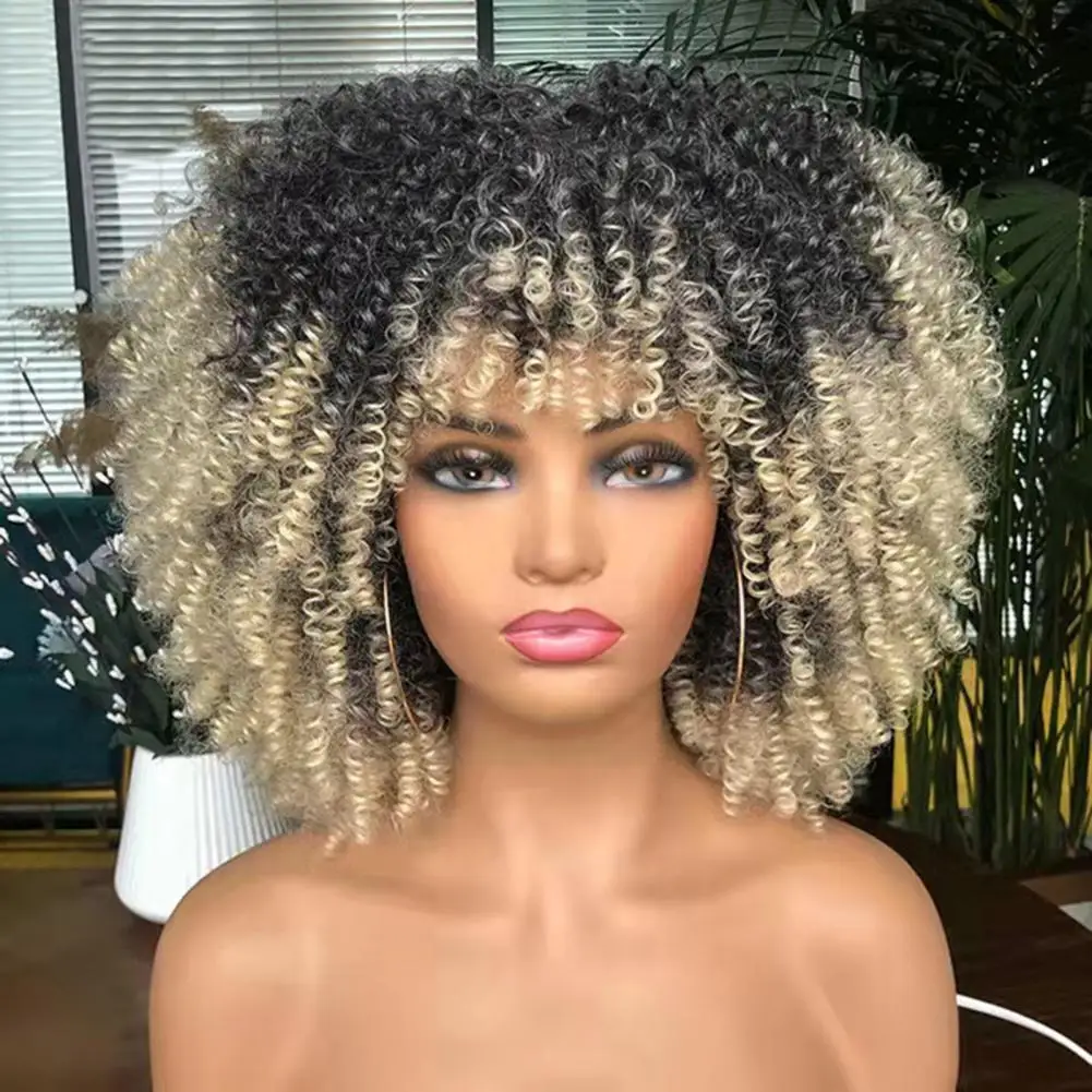 

African Curly Wig Fashion Resilient Strong Remodeling Healthy Makeup Tool Environmentally-friendly African Curly Hair Women Wig