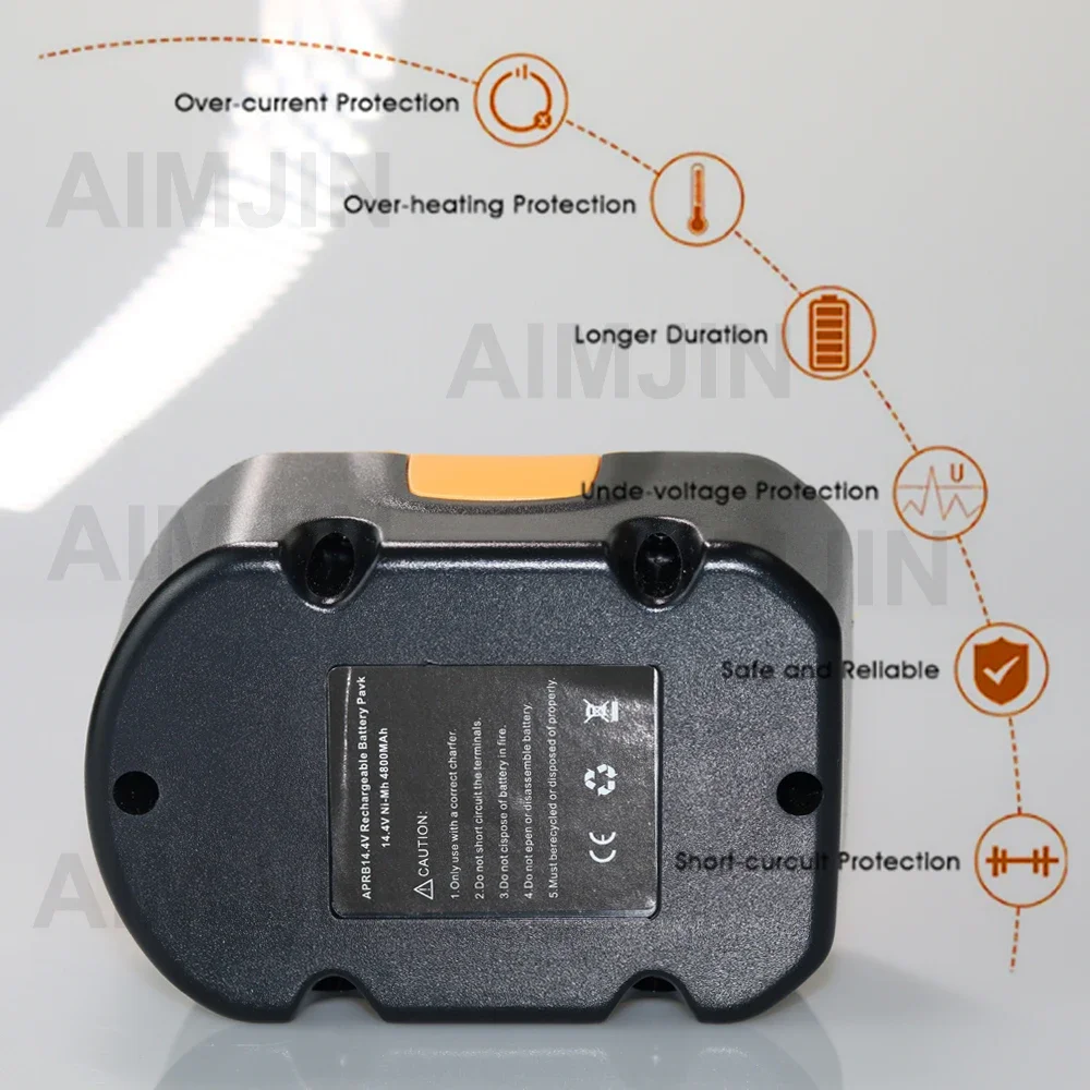 Для Ryobi 14 4 В 4800 мАч Аккумулятор SaftSafety Совместимость R10521 RY6201 RY6202 130224010 130224011 130281002