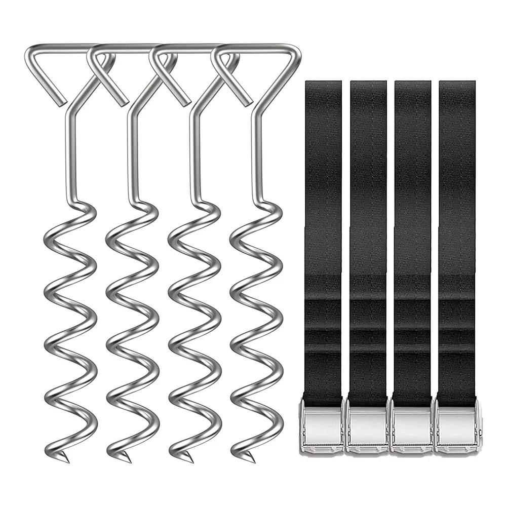 

Heavy Duty Trampoline Stakes Strong and Galvanized Steel Corkscrew High Wind Anchor Kit for Trampoline Camping Tents