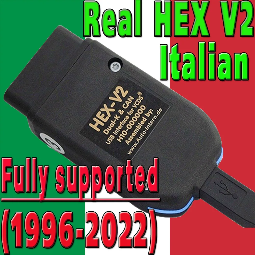 

2022 Italian Real HEX V2 VAG UDS USB Direct Interface VCI for VAGCOM 22.3 VAG COM 2230 VW-AUDi OBDII Scan Diagnostic Reset Kit