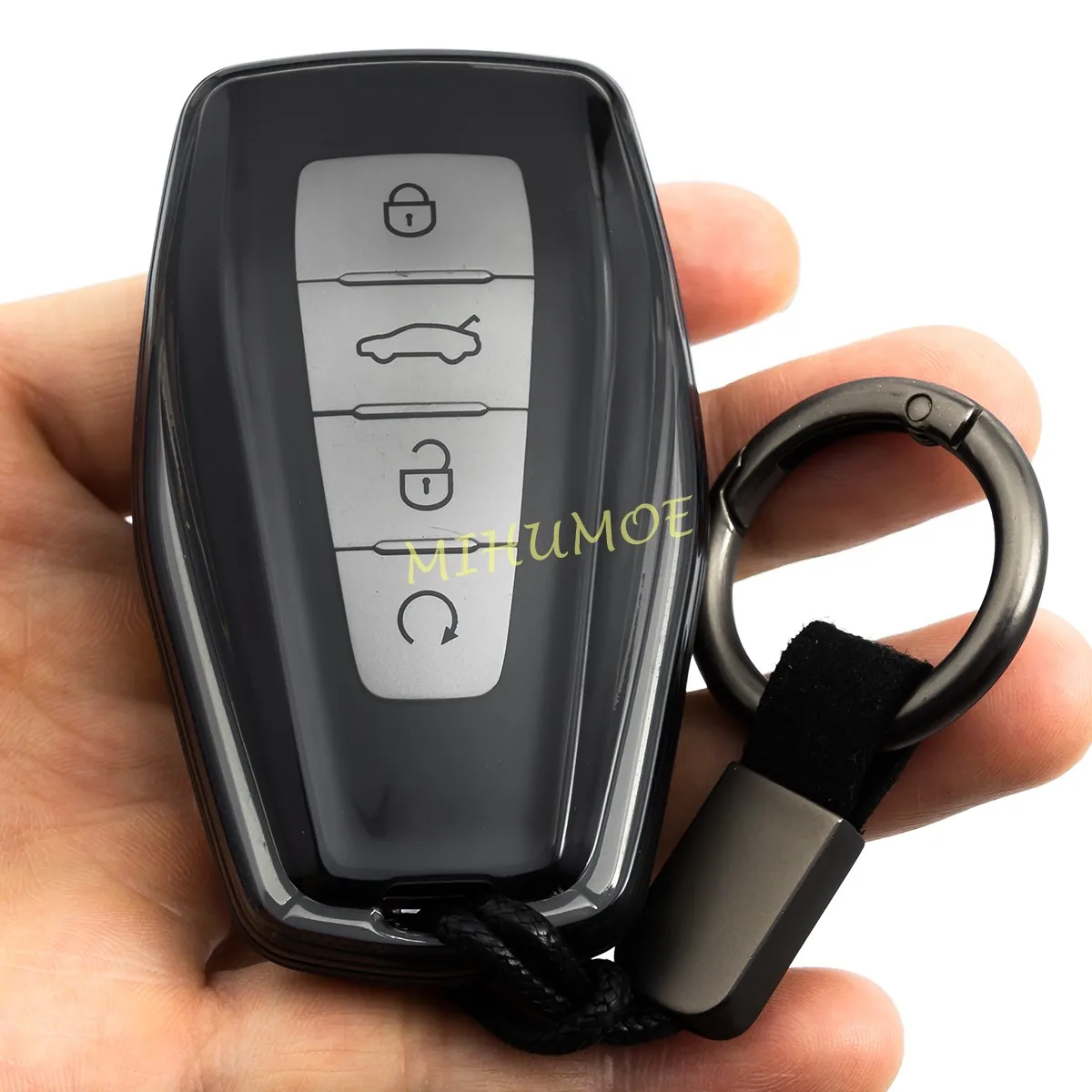 

Для Geely Coolray 2021-2025 гг. ‌ Monjaro Geometry C/M6 Okavango Proton X50 X90 S70, черный прозрачный чехол для ключей от автомобиля, брелок