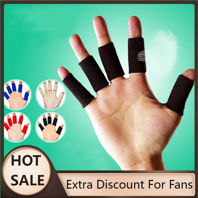 

Fashion New 10pcs Stretchy Sports Finger Sleeves Arthritis Support Finger Guard Outdoor Basketball Volleyball Finger Protection