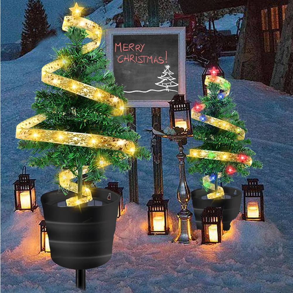 

Декоративное освещение на солнечной батарее в виде рождественской елки, освещение на открытом воздухе, водонепроницаемый светильник для газона, сада, патио, крыльца, ландшафта, фотоосвещение, новогодние, рождественские подарки