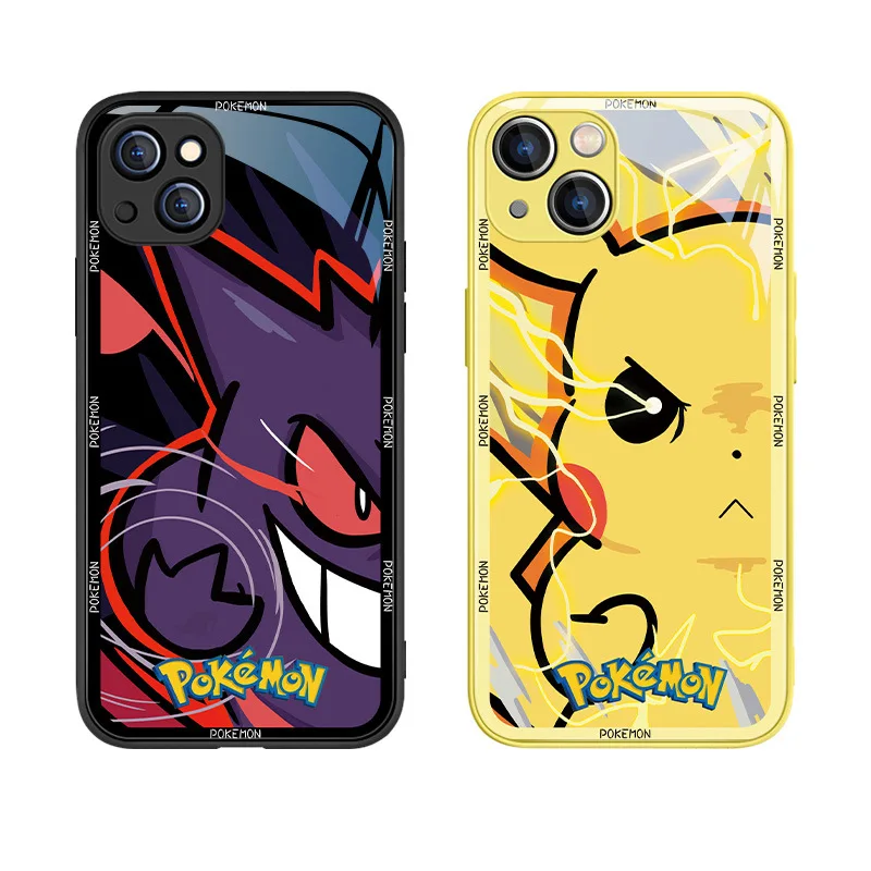 

Pokemon Toys Gengar Pikachu Cartoon Phone Case 14 13 11 12 Pro 7 XR X XS Max 8 Plus 6 6S SE 2022 13Pro Anime Phone Case Gifts