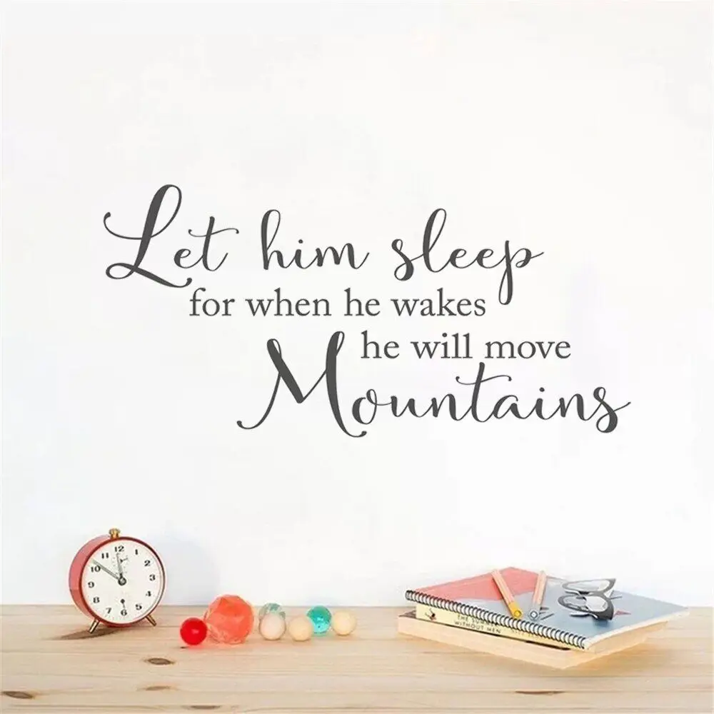 

Wall Stickers Let Him Sleep Quotes Decals Vinyl Murals for Baby Boy Nursery Bedroom Decor Poster Removable Wallpaper HJ1612