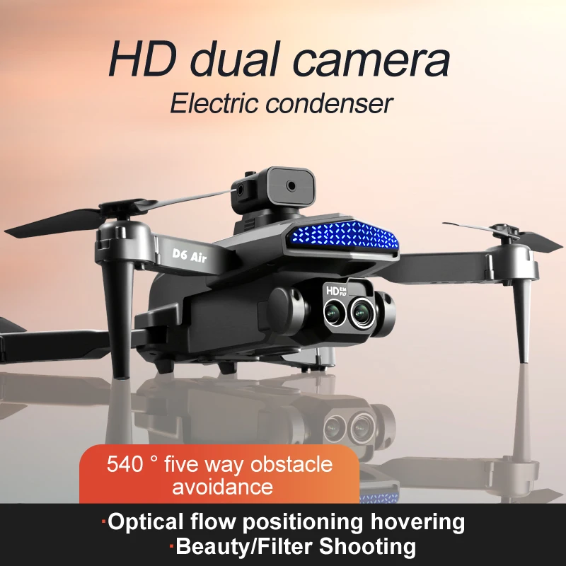 Дрон D6 с двойной камерой 4K Wi-Fi FPV