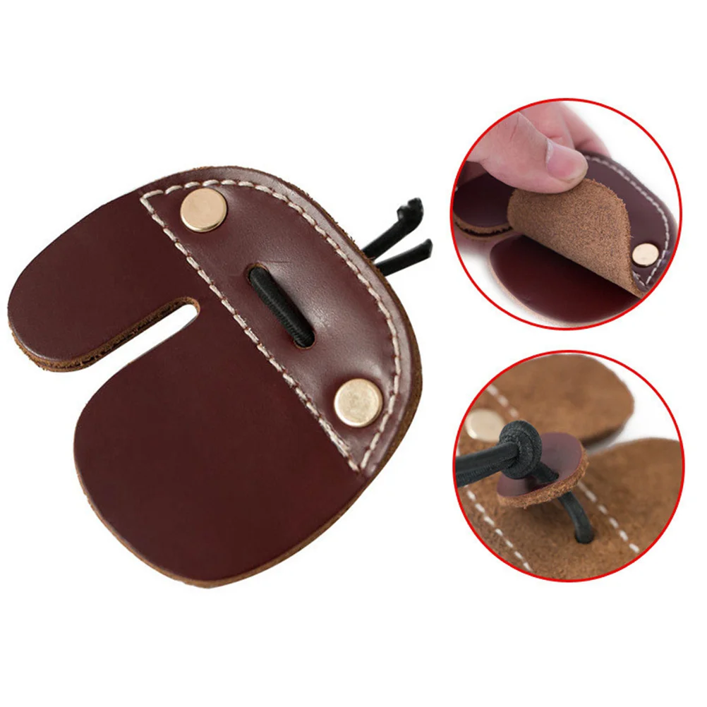 

Traditional Leather Protective Finger Tabs Bowstring Finger Saver Archery Target Recurve Bow Finger Guard