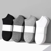 5 pairs ankle sports socks solid color black and white gray breathable cotton sterile sweat absorbing socks for men and women