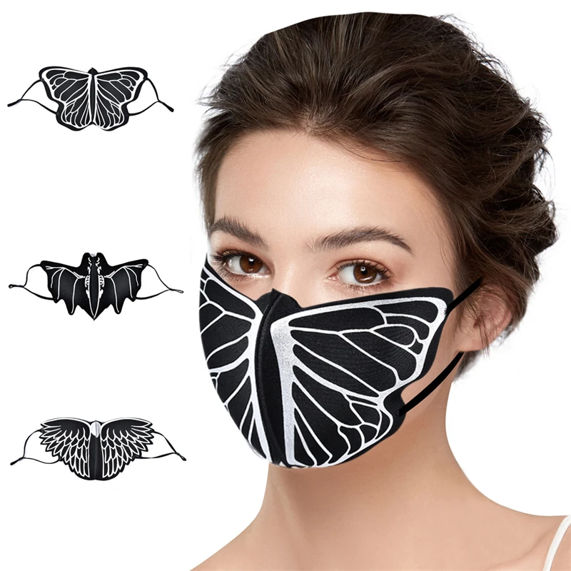 

1pc Adult Masks Masque Anime Halloween Cosplay Windproof Smog Mascarillas Face Mask Butterfly Print Breathable Маска Для Лица