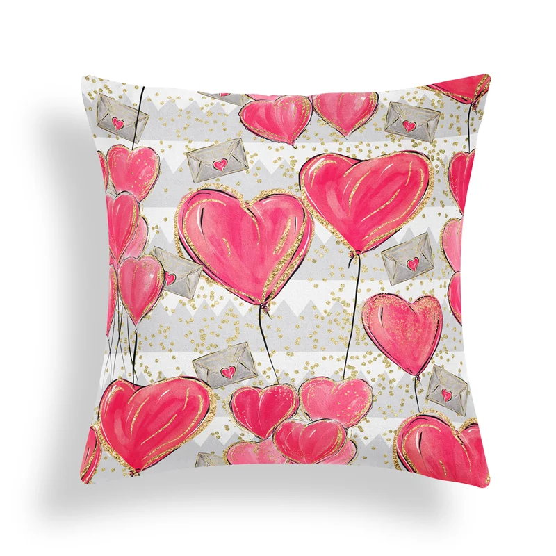 

Pink Heart Balloon Cushion Cover Home Decoration Pillow Case Pink Throw Pillow Cover Valentine Love Pillow Cover