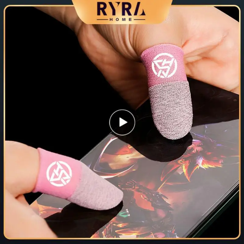 

Sterling Silver Fiber Touch Screen Gloves Universal Convenient Finger Cover Sweatproof Breathable For Mobile Games 2 Pair