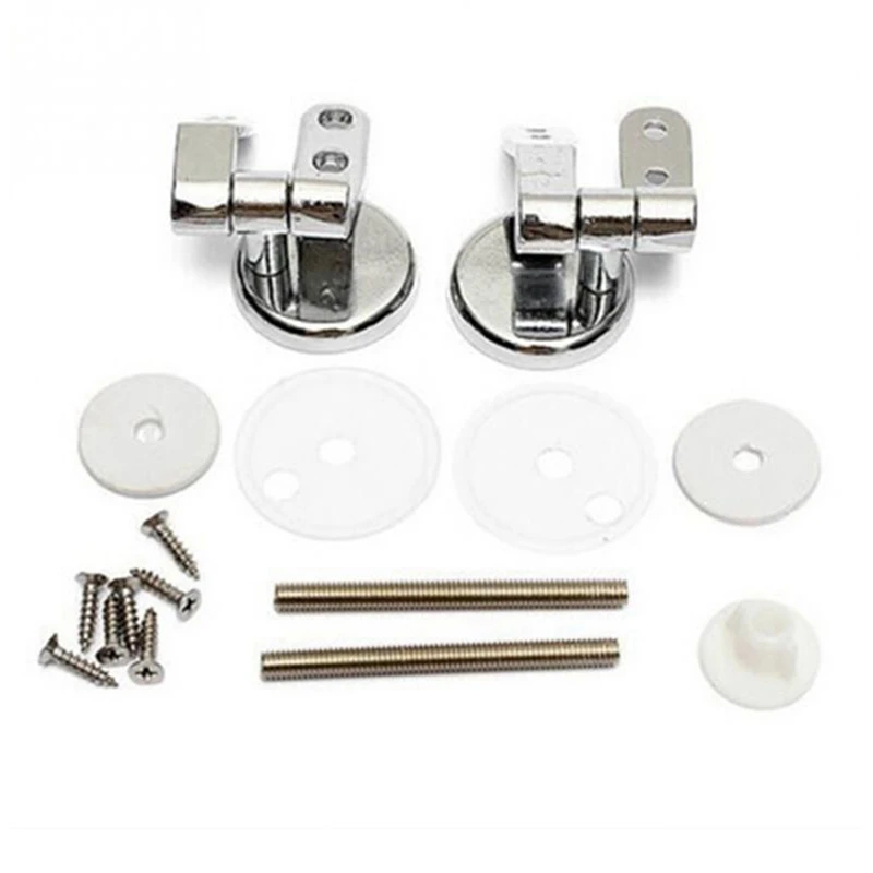 

4X Alloy Replacement Toilet Seat Hinges Mountings Set Chrome With Fittings Screws For Toilet Accessories