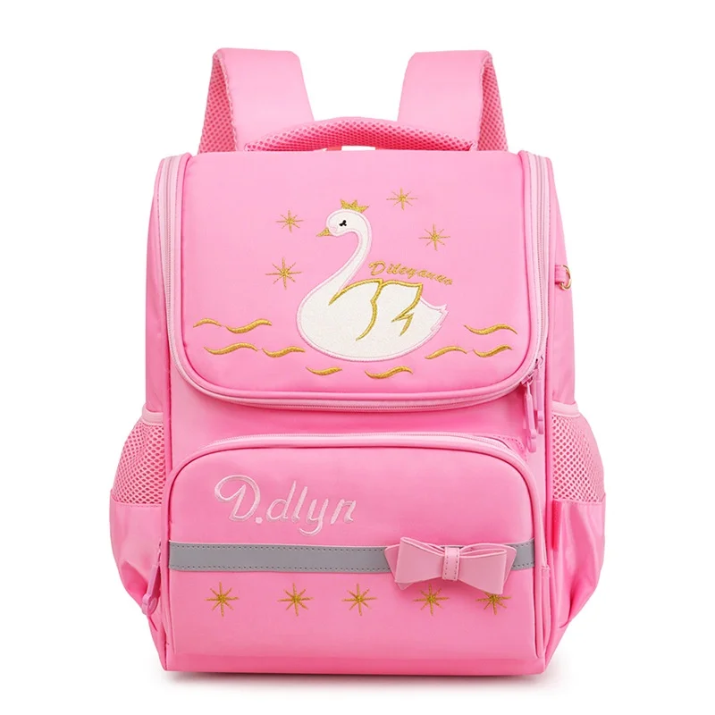 Grade 1-5 Children British Style Swan Astronaut Cartoon Backpacks New Girls Boys Cute Large Capacity Bow Students Schoolbags Hot