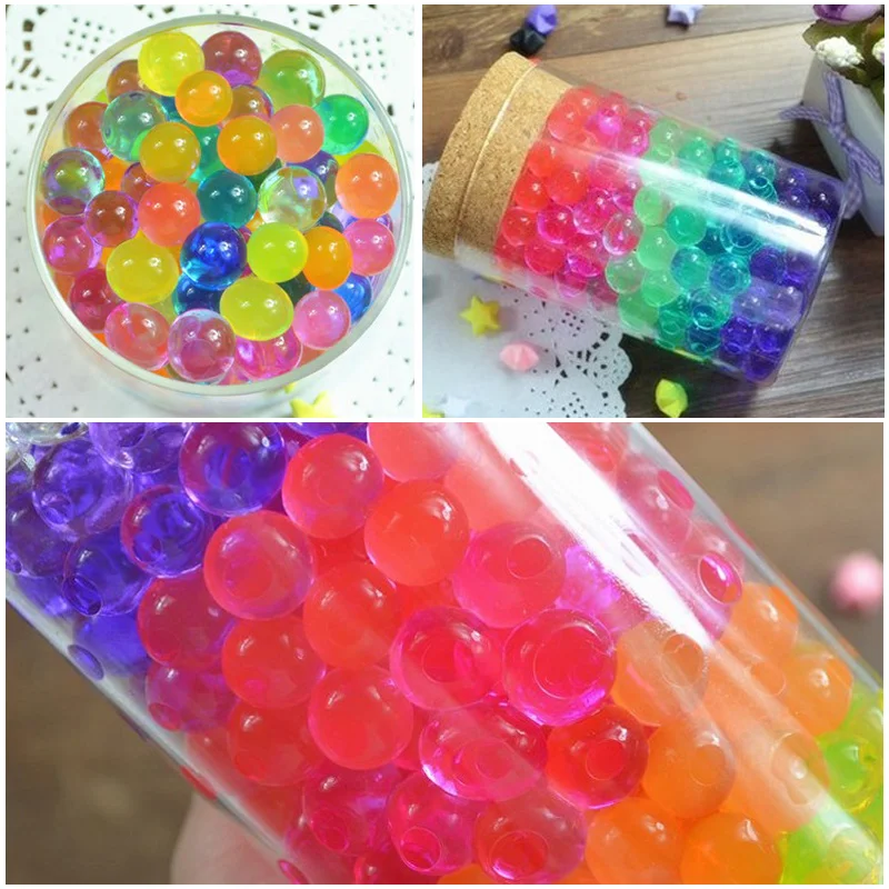 

Mixed Color Crystal Mud Ocean Baby Absorbing Beads Water Beads Aqua Gems Bio Gel Balls Crystal Soil Vase Decoration About 100pcs