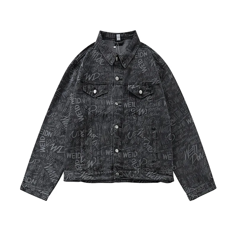Новинка 2021 мужские бейсбольные куртки Welldone из тяжелого денима с длинными
