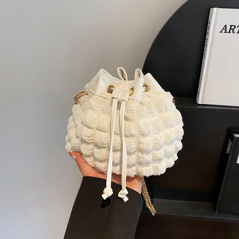 Модная женская сумка-ведро плиссированная сумка через плечо женские сумки на