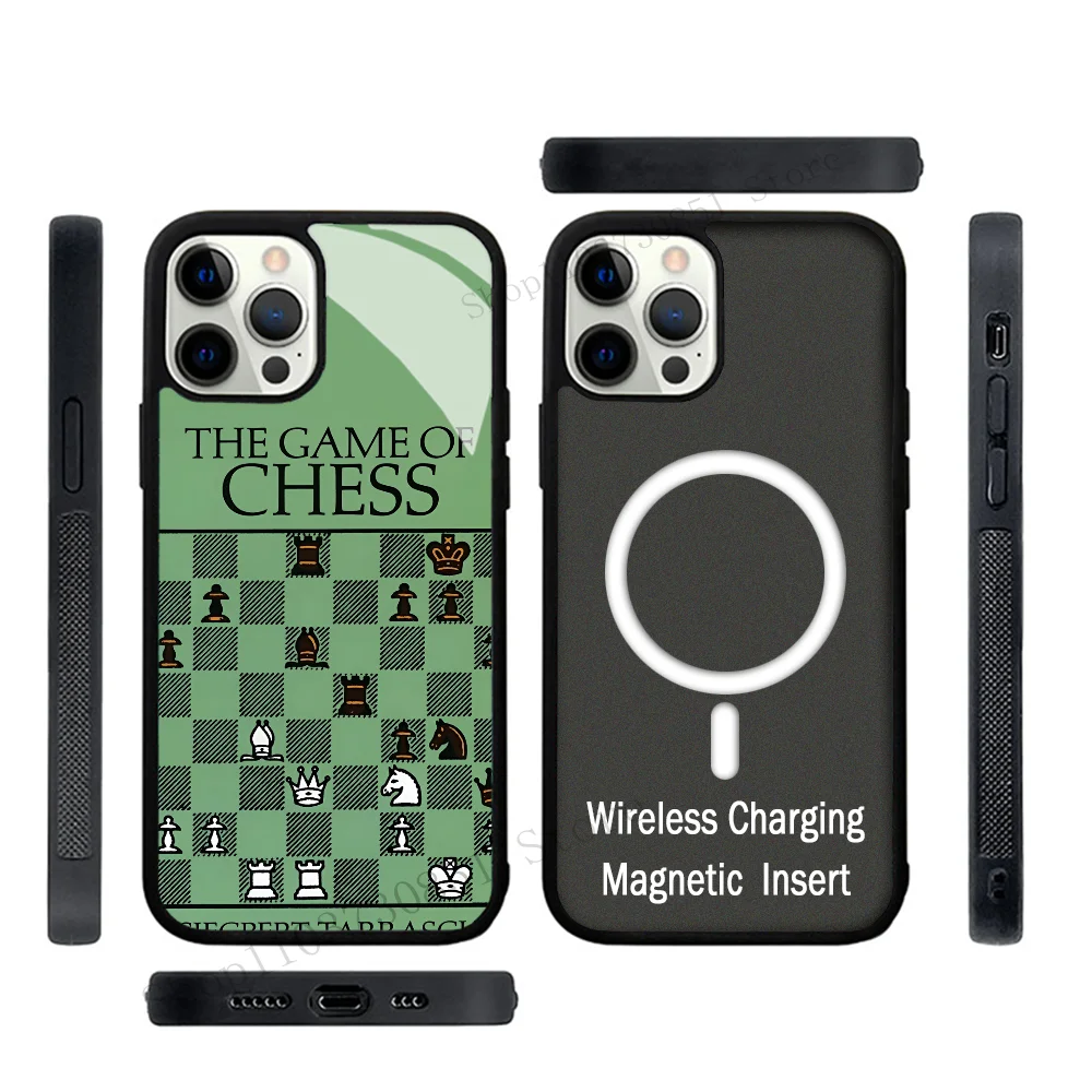 Международный чехол для телефона с шахматами Сильный магнитный IPhone 15 14 13 Pro Max 11 12