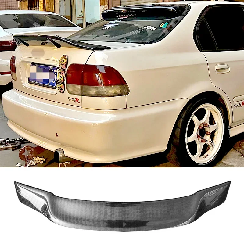 Спойлер для Honda Civic 1998-2002 задний плавник 6-го поколения карбоновое волокно седан 4