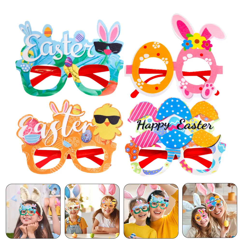 

Easter Glasses Party Eyeglasses Bunny Kids Photo Funny Props Supplies Eyewear Booth Spring Costume Chick Egg Prop Favors Girls