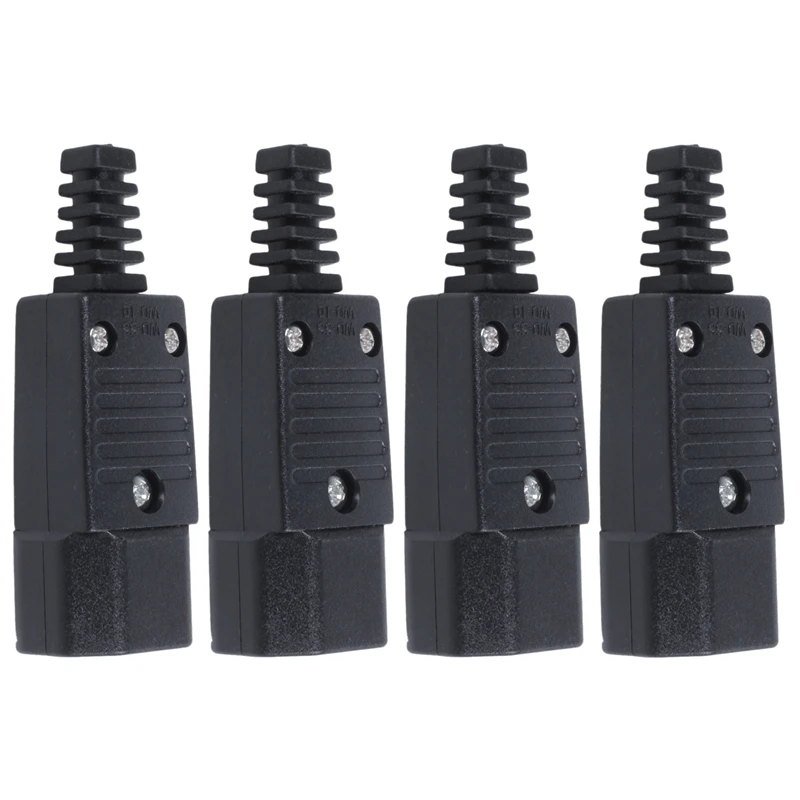 

4X Black IEC-320 C14 Male Plug AC Power Inlet Socket Connector 250V 10A