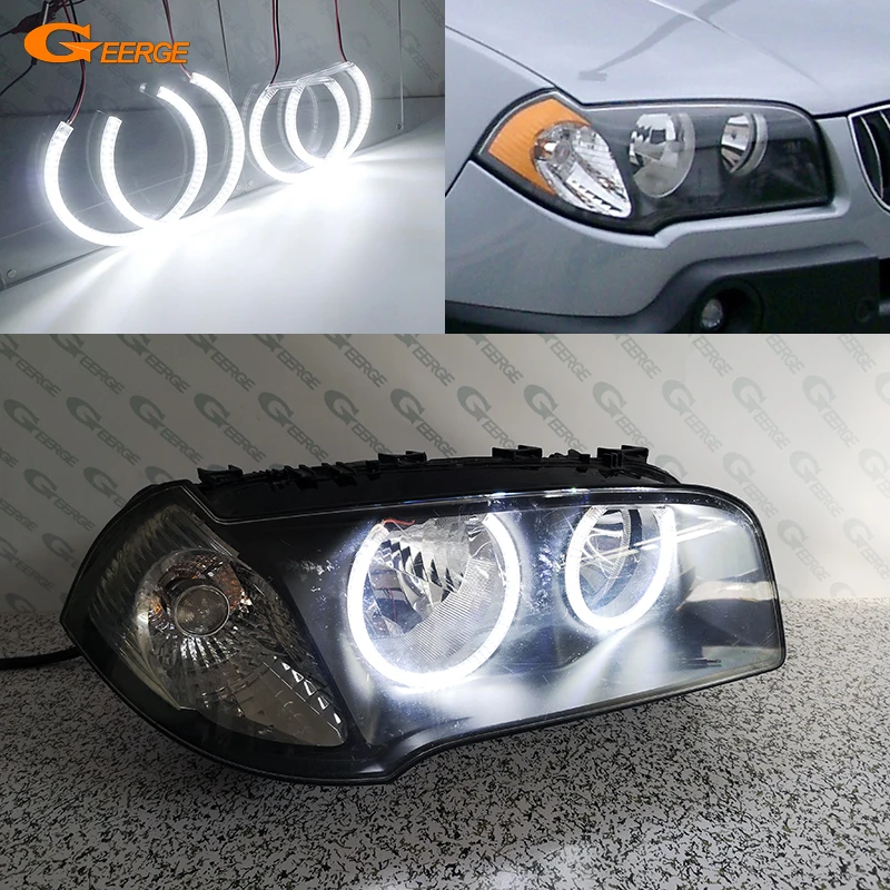 Фото Для BMW E83 X3 2003 2004 2005 2006 пред Facelift ультра яркий SMD светодиодный комплект колец ангельские глазки Halo Дневной светильник аксессуары для стайлинг... №1