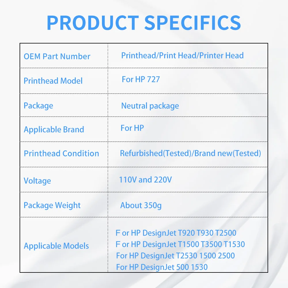 Печатающая головка для hp727 HP 727 732 HP732 DesignJet T920 T930 T2500 T1500 T3500 T1530 T2530 1500 2500 3500 1530