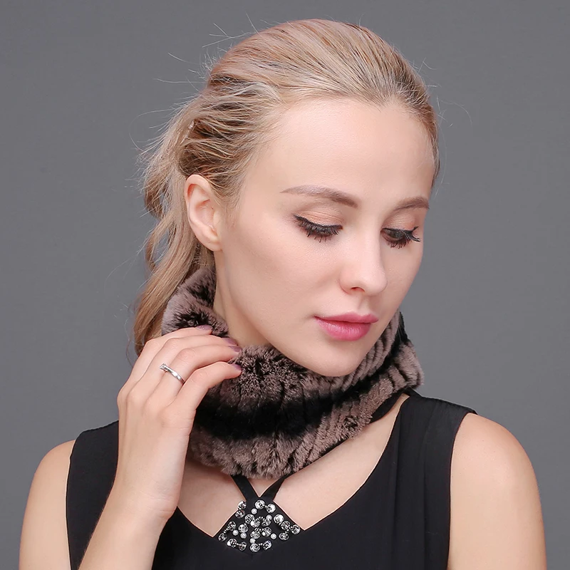 Женская меховая шапка с воротником из кролика рекс двойное использование пустая